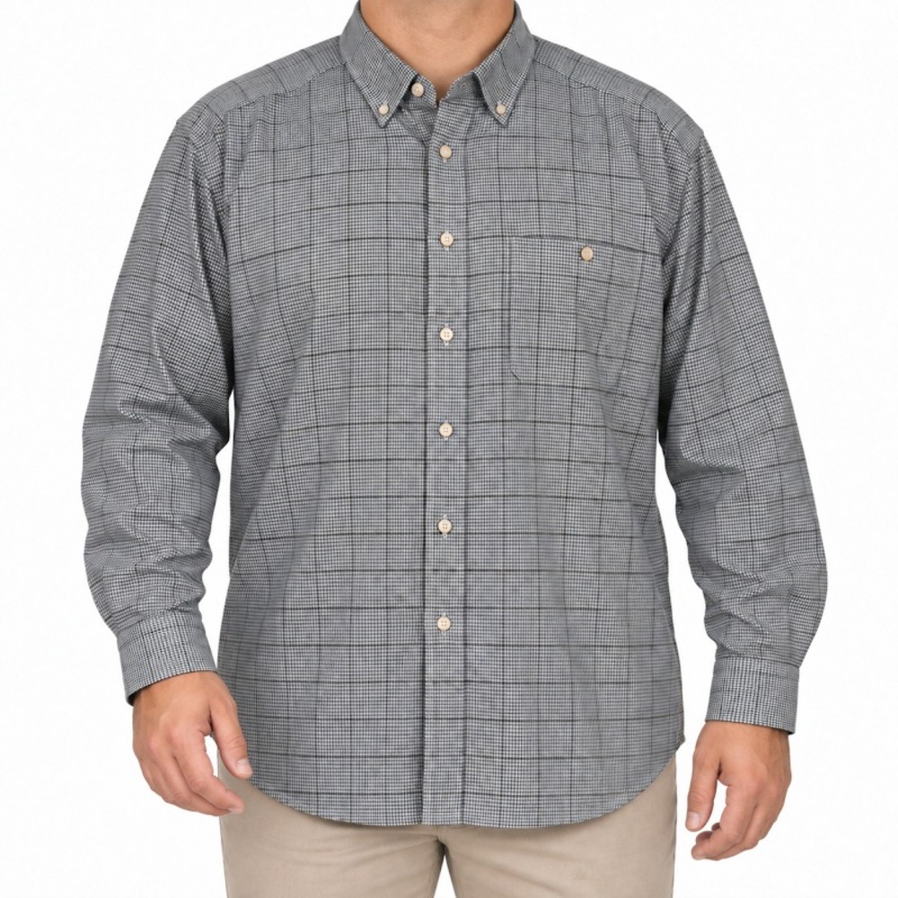 Ike Behar New York Shirt Men XL Multicolor Glen Plaid Cotton Long Sleeve Casual